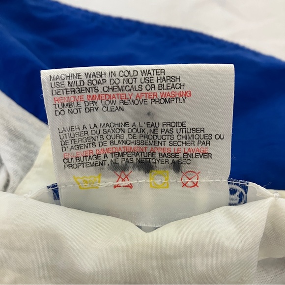 Vintage baseball windbreaker sport colour block blue black white athletic retro - Picture 9 of 9